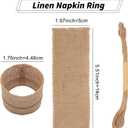 100pcs Burlap Napkin Rings with Wired Edge Disposable Napkin Rings Napkin Bands for Country Wedding Decorations Party Dinner Table Decorations