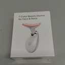 ELISHINE 7 Color Face and Neck Massager Light Therapy, Red Light Based Facial Massager for Skin Care, Smoothing, Firming (White)