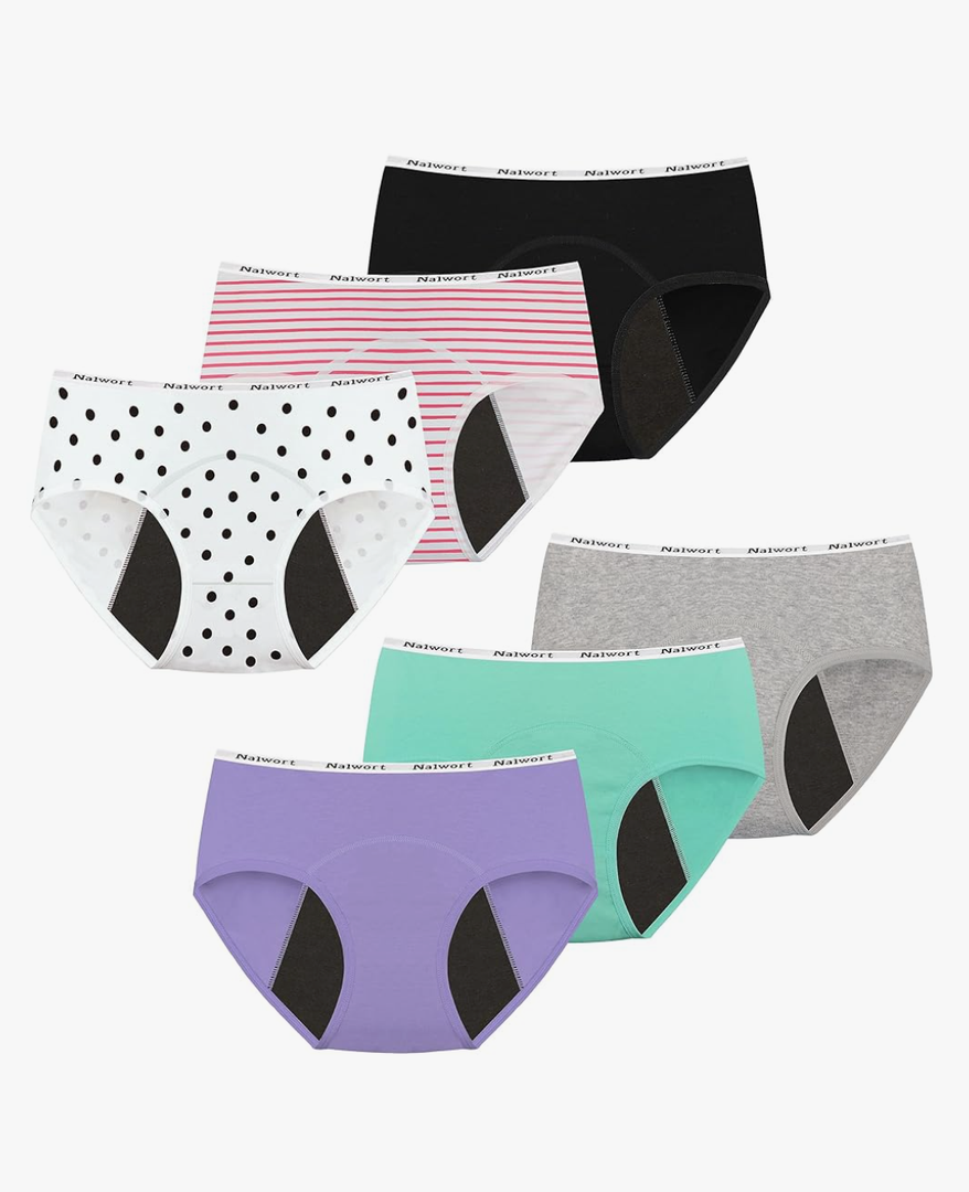 Nalwort Teen Girls Period Panties Cotton Leakproof Menstrual Underwear for First Period Starter XXL