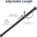 Amazon Basics No Drill Adjustable Sturdy Spring Tension Curtain Rod, 54-90", Black, Classic Finial