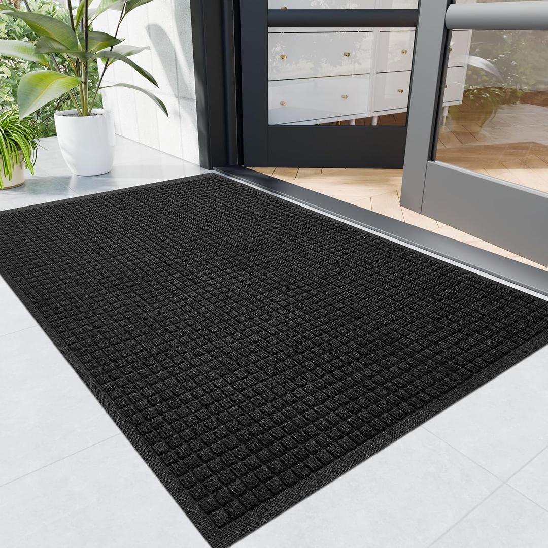 Durable Indoor Outdoor Doormat, 4' x 6' Heavy Duty Front Door Mat