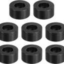PATIKIL M10 Aluminum Spacer, 8 Pcs Metal Spacers Aluminum 10.5mm ID x 20mm OD x 10mm L Aluminum Spacer Screw Standoff Round for 2/5in or M10 Screw Bolt,Black