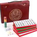 Mose Cafolo Chinese Mahjong Set X-Large 146 Numbered Melamine 1.5" Large Size Tile with Carrying Travel Case, English Manual, Pro Complete Mahjongg Game Set (Majiang, Mah Jongg)