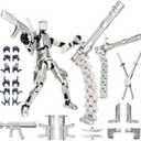 T13 Action Figure Set - (Assembled) 3D Printed Action Figure, Titan 13 Action Figure, Multi-Jointed Movable Dummy 13, Robot Action Figure, Birthday Gifts for Boys, Girls Desktop Decorations