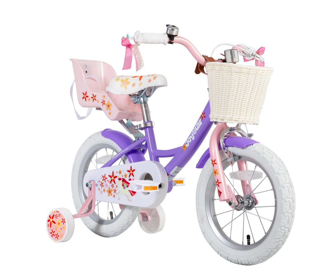 JOYSTAR Unicorn 12" Kids Bike for 2-4 Years Girls Toddler Bike Purple