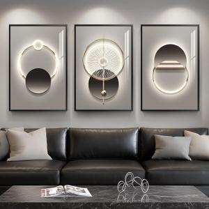 Framed Modern Black and Grey Abstract Wall Art for Living Room, Large 3 Piece Bright Silvery Pictures Artwork Decor, Minimalist Geometric Luxury Painting Prints for Hallway Home Office 24x36 In