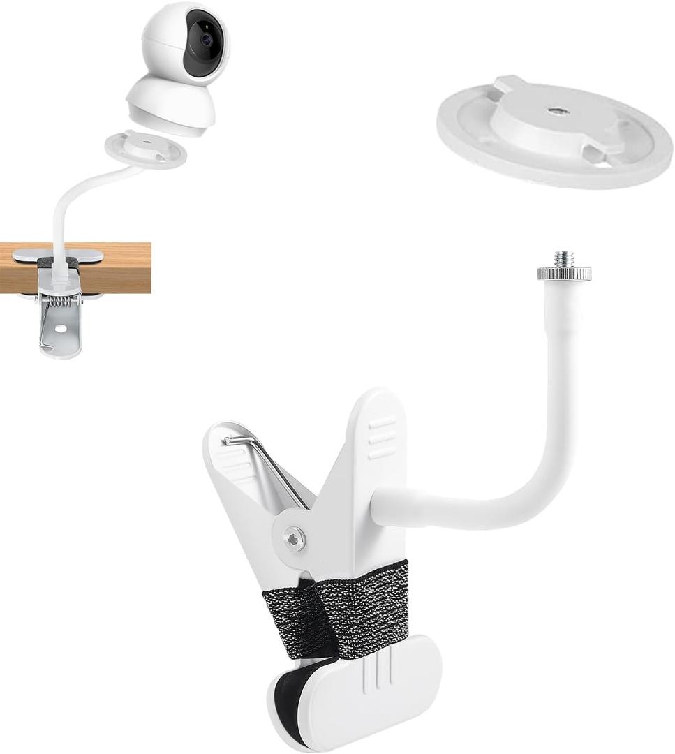 LONNKY Flexible Clamp Mount for TP-Link Tapo C200 C210 C220 Baby Monitor Camera, Adjustable Gooseneck Holder for Cribs, Bassinets, Shelves, No Tools or Drilling Required
