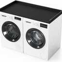 SpaceAid Washer Dryer Countertop, Laundry Wood Shelf Topper with Edge, 54" Width x 27.5" Depth Cover Guard Organizer for Washer and Dryer Laundry Hamper Counter Storage Organization (Black), Large