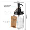 SheeChung 16 Oz Mason Jar Liquid Soap Dispenser, Glass Hand Soap Dispenser, Stainless Steel Pump Lid, Refillable Lotion Dispensers for Bathroom Countertop Kitchen (2, Black)