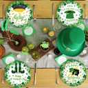 50 Pack St. Patricks Day Decorations, 9" Green St. Patricks Day Plates, Disposable Shamrock Paper Plates, Irish Party Favors Set Shamrock Tableware for St Patty's Day Holiday Table Decor Supplies