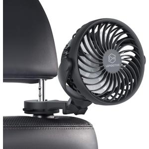 LEMOISTAR Battery Operated USB Car Fan, Electric Cooling Fan, 4 Speed,360 Degree Rotatable Backseat,5V Cooling Air Small Personal for Car, Rear Seat Passenger Dog