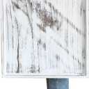 Gurfuy Extra Large Square Ottoman Table Tray 20" - Rustic Wooden Serving Tray for Farmhouse Decorative Oversized Coffee Table Trays Living Room Kitchen Counter Breakfast White