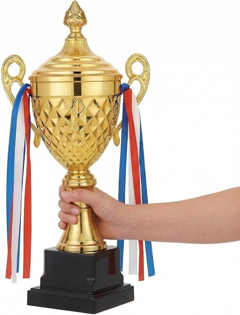 Liliaafar Soccer Trophy Bulk Large Gold Trophy Cup Awards Metal World Soccer for Sports Cup Championships Basketball Competitions Tournaments Ceremony Celebration Party Gift