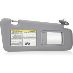 Gray Passenger Right Side Sun Visor Replacement Compatible with Toyota Highlander 2008 2009 2010 2011 2012 2013 Replace 74320-0E050-B0 (Grey)