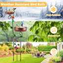 2 In 1 Bird Bath for Outside, Freestanding Large Bird Feeder Birdbaths for Outdoors, Garden Metal Bird Baths Bowl for Patio Yard, Copper