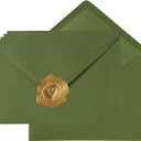100 Pieces A7 Envelopes Colorful 5x7 Envelopes for Greeting Cards, Birthday, Weddings, Baby Shower Invitation Cards (Olive Green, A7(5.24 x 7.24 Inches))