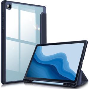 Fintie Hybrid Slim Case for Samsung Galaxy Tab S6 Lite 10.4 Inch 2024/2022/2020 with S Pen Holder, Shockproof Cover with Clear Transparent Back Shell, Navy