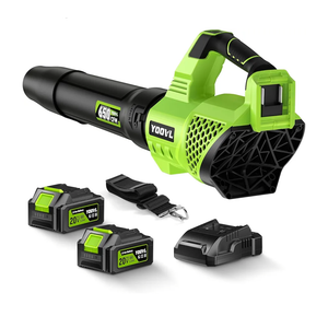Leaf Blower Cordless, 650CFM Electric Leaf Blowers with 2 x 5.2Ah Batteries and Charger, 3 Speed Modes, 1 x Adjustable Shoulder Strap, Powerful Blowers for Lawn Care, Patio, Dust, Blowing Leaves