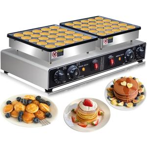 1900W Electric Mini Pancake Maker, 50PCS Commercial Mini Dutch Pancake Maker,1.8 Inches Dutch Poffertjes Grill,Non stick,Non stick,For Home Kitchen Restaurant Snack Dessert.