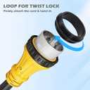 RV 50 Amp Twist Lock Plug Male to 50 Amp Locking 90 Degree Female RV Adapter for 50 Amp RV Extension Cord, 50 Amp Dogbone RV Connector for Pressure Relief, ETL Listed