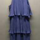 ZESICA Women's 2026 Summer Halter Dresses Sleeveless Ruffle Tiered Layered Chiffon Pleated A Line Swing Mini Dress M