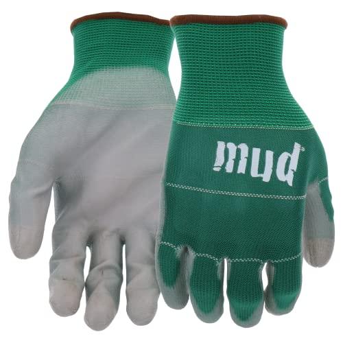 MUD Smart, Polyurethane Coating, Abrasion Resistance, Breathable, Touchscreen Compatible, Cucumber, M, 2 Pack