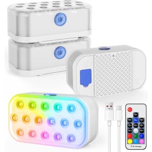 Pool Lights,Rechargeable Submersible LED Lights with Wireless Remote,20 Colors,IP68 Waterproof RGB Underwater Pool Light with Magnet for Inground/Above Ground Pools, Hot Tubs, Ponds (4 Pack)