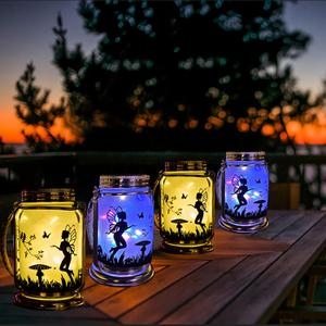 Solar Fairy Lantern for Garden Decorations, Christmas Decorations Lights Hanging Lamp Frosted Glass Jar for Home Yard Patio Lawn Party Decor Mothers Day Gifts for Woman Mom Grandma(Warm White)