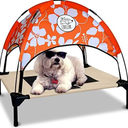 Floppy Dawg Just Chillin’ Elevated Dog Bed. LuxLife Edition - Premium Cot Includes Two Designer Canopies. Lightweight and Portable, Indoor or Outdoor. Chill in Style, Red