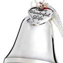Klikel Christmas Bell - Silver Ornament with Angel Wing and Heart Charms - Its A Wonderful Life Bell for Christmas Tree