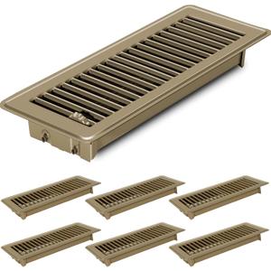 4x12 Floor Vents Heavy Duty Floor Registers, Floor Air Vent Covers 4 X 12 for Home Floor Wall Ceiling, Rust Proof Finish Registers Grilles & Vents (12, Brown, 4x12 Inches)