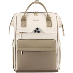 LOVEVOOK Laptop Backpack for Women,15.6 Inch Work Teacher Nurse Bag,Business Computer Backpack Purse with USB Port,Stylish Casual Daypack for Travel (Beige & Khaki-m) LOVEVOOK Laptop Backpack for Women,15.6 Inch Work Teacher Nurse Bag,Business Computer Backpack Purse with USB Port,Stylish Casual Daypack for Travel (Beige & Khaki-m)