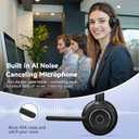 Gixxted (2026 Upgraded) Wireless Headset with Mic for Work, Bluetooth Headset with Noise Canceling Microphone, Wireless Headphones with Mic and USB Dongle and Mute, Fit for Computer/PC/Teams