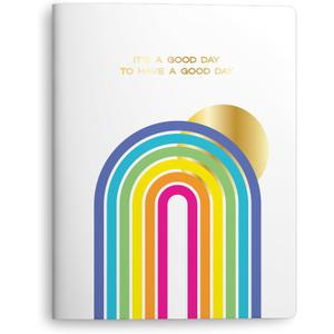 Astrobrights Undated Teacher Planner, 14-Month Layout, Flexible Cover, 8.5" x 11", Premium 28 lb. Paper, 200 Stickers, Good Day Rainbow (91161)