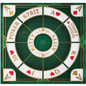 Michigan Rummy Play Mat, 31.5 x 31.5 Inch Large Size Felt Game Mat for 2-9 Players, Foldable Poker and Rummy Table Mat, Classic Family Casino Card Game Mat, Only Mat (Classic Green Poker mat), 27.6 inches by 27.6 inches