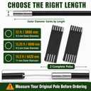 Sufalyn Fiberglass Replacement Tent Poles, 2 Pack, 14.5 ft, 11 mm, Black