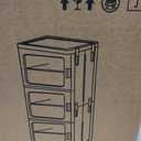 3-Tier Narrow Bathroom Storage Cabinet with Clear Doors and Adjustable Shelves, Plastic Slim Bathroom Organizers and Storage Small Spaces Pantry Kitchen Laundry Room Quick Assembly, Beige