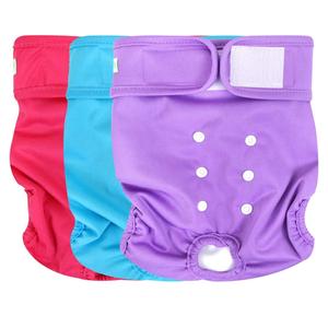 wegreeco Washable Reusable Premium Female Dog Diapers, Small Medium Large Size, Pack of 3,Dog Doggie Puppy & Doggy Diapers Female,Period Panties in Heat (Small)