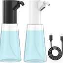 2 Pack Automatic Liquid Soap Dispenser Touchless,Hand & Dish Electric Dispenser 4-Level Adjustable,450ML Waterproof Rechargeable Kitchen Auto Soap Pump,The Bottle is Replaceable