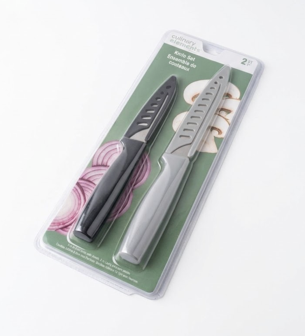 Culinary Elements 2 Piece Knife Set Paring Knife Stainless Steel Gray/Dark Gray