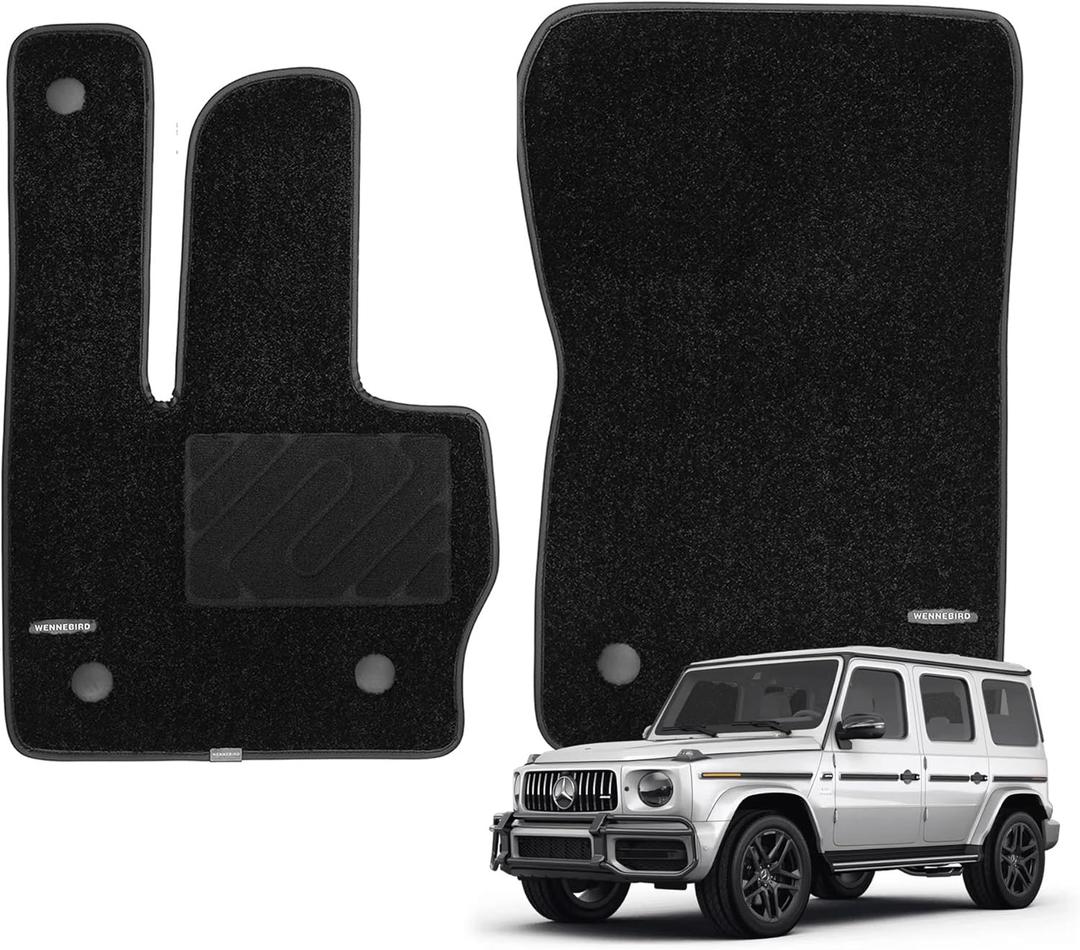 WENNEBIRD Superior Carpet Front Row Floor Mats for 2019-2025 Mercedes-Benz G-Class (W464A), 0.6-Inch Ultra-Thick, Noise-Reducing, All-Weather Waterproof Anti-Slip  2-Pc Set