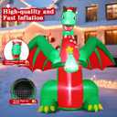 GOOSH 6 FT Christmas Inflatables Dinosaur Outdoor Decorations Blow Up Christmas Tree Yard T Rex with Xmas Hat with Built-in LEDs for Holiday Party Indoor Garden Lawn Decor
