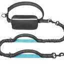 iYoShop Hands Free Dog Leash with Zipper Pouch, Dual Padded Handles and Durable Bungee for Walking, Jogging and Running Your Dog (Large, 25-120 lbs, Black)