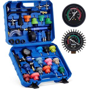 Orion Motor Tech Coolant Pressure Tester Kit, 33pc Master Coolant Vacuum Refill Kit with 23 Radiator Adapters, Radiator Cooling System Pressure Tester Kit with Vacuum Pump Vacuum Purge & Refill Tool