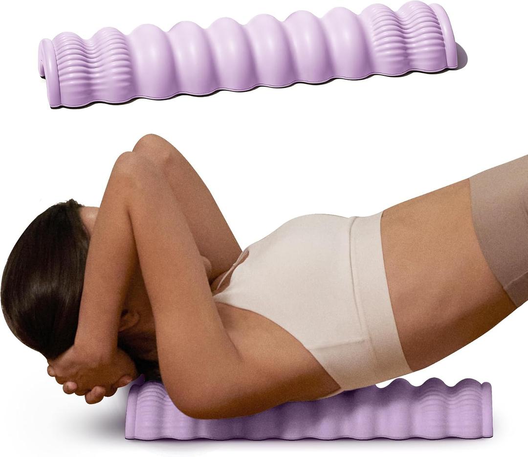 Wave Pillow II - Spine Stretcher Massage Tool, Yoga & Piliates Spine Alignment Corrector for Back Pain Relief, Neck, Shoulder, Lower Back & Hip Massage Device (Sweet Pink)