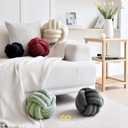 Sioloc Soft Knot Ball Pillows,Round Throw Pillow Cushion Home Decoration Plush Pillow,Throw Knotted Pillow Handmade Round Plush Pillow13.7inches,Green, Large