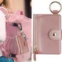 Cavor Compatible with MagSafe Wallet,Magnetic Wallet for iPhone 17/16 Pro Max/15 Pro/14 Plus/13/12 Series,for W allet magsafe with Adjustable Stand,Mag Safe Phone Card Holder Zipper-Pink