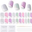 MOOYIYAN Semi Cured Gel Nail Strips|Works with Any UV/ LED Lamps|20 Pcs Gel Nail Stickers|Long-Lasting Two Weeks and Easy to Apply & Remove|Arc Transparent, Pack of 10