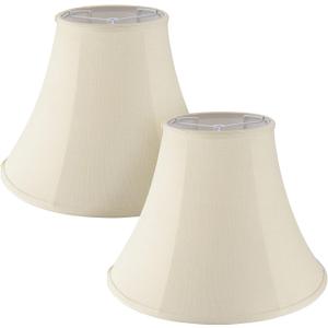 Aspen Creative 38004-2 Traditional Handsewn Bell Shaped Collapsible Spider Construction Lamp Shade in Cream, 8" Top x 17" Bottom x 13" Slant, Set of 2
