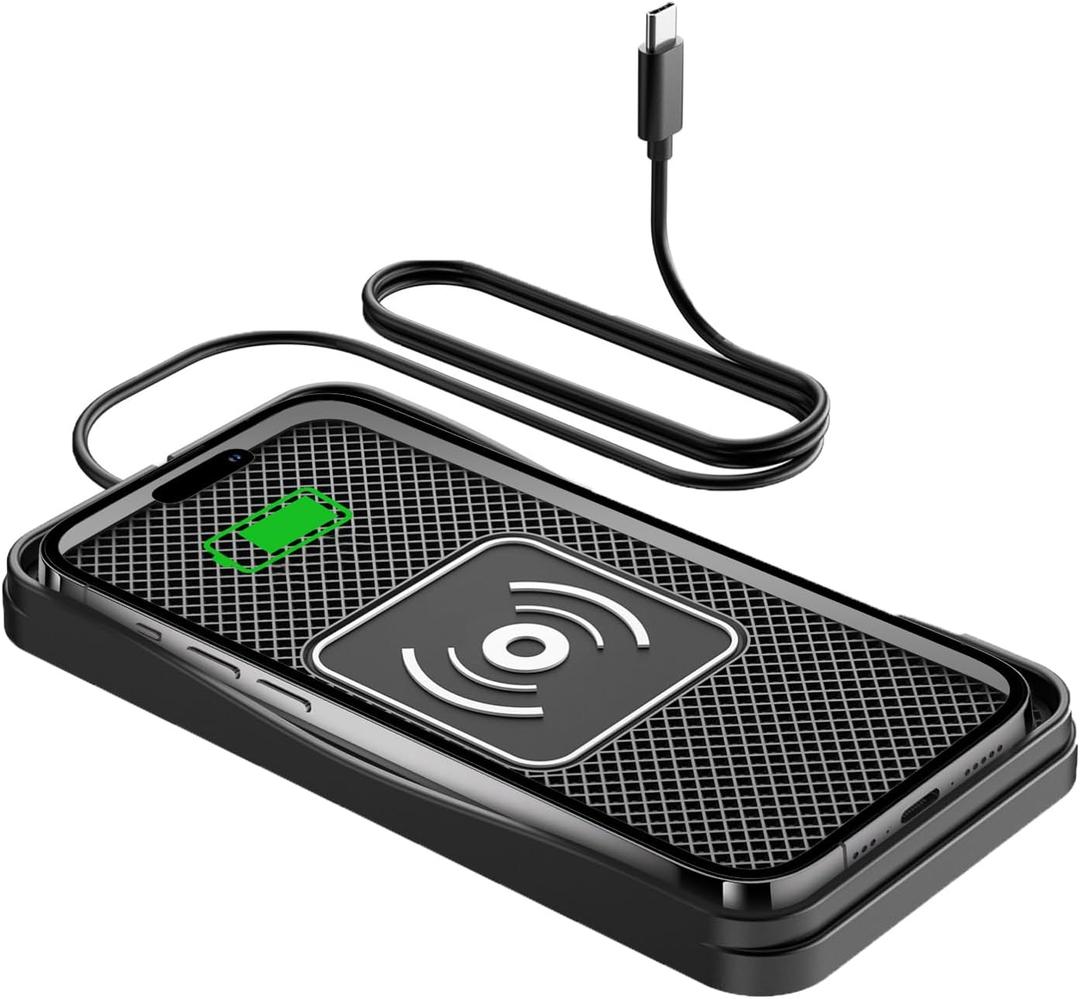 Wireless Charger for Car, 20W Max Fast Car Charging Pad, Non-Slip Charger for iPhone 16/15/14/13/12/11, Samsung Galaxy S23-S9, Android Devices (Type C)